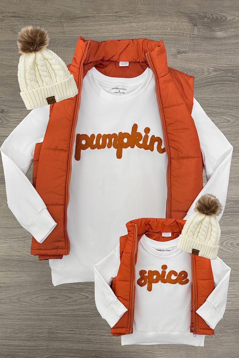 Mom & Me - "Pumpkin & Spice" Vest Set