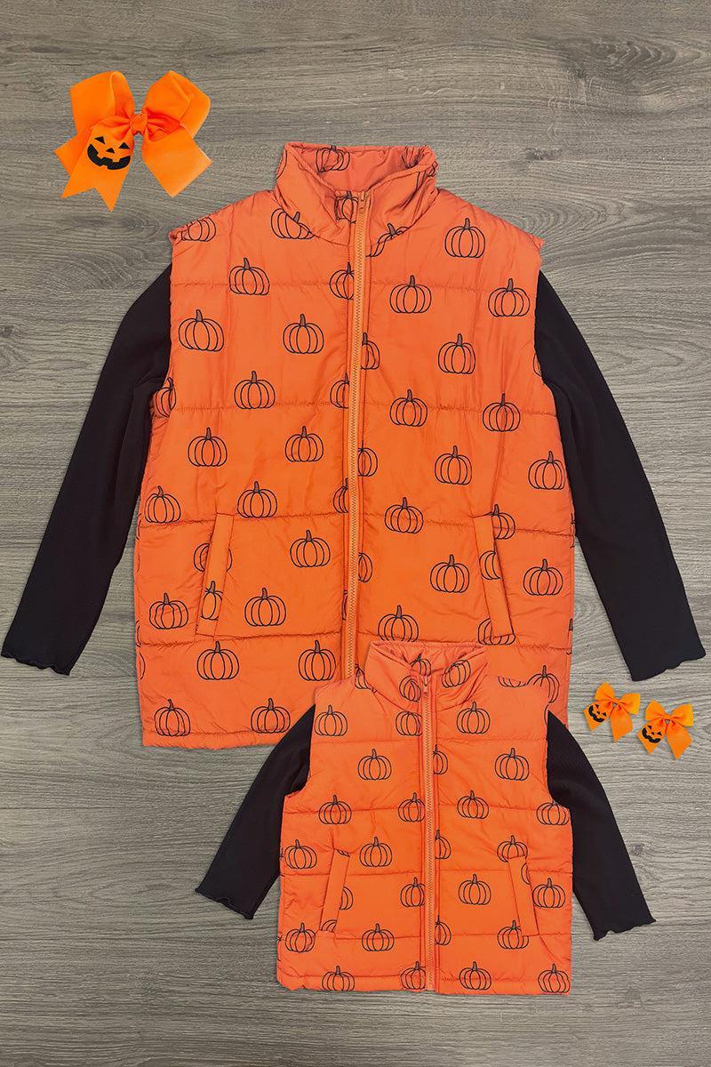 Mom & Me - Pumpkin Vest Set