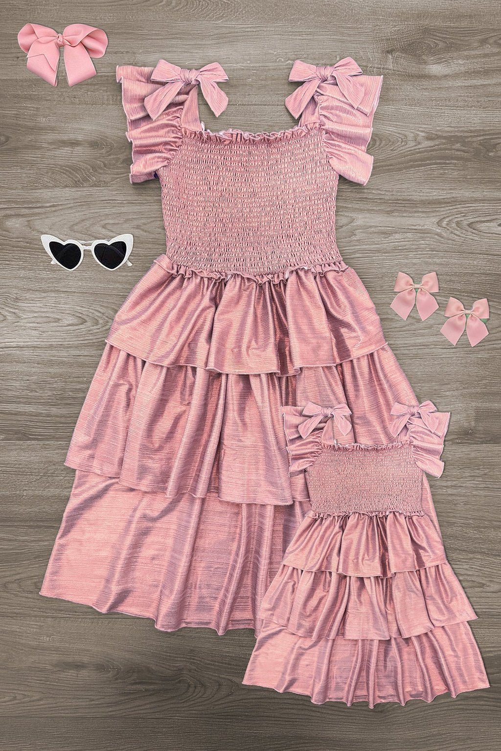 Mom & Me - Metallic Ruffle Dress