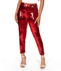 Red and Silver Reversible Sequin High Waisted Leggings