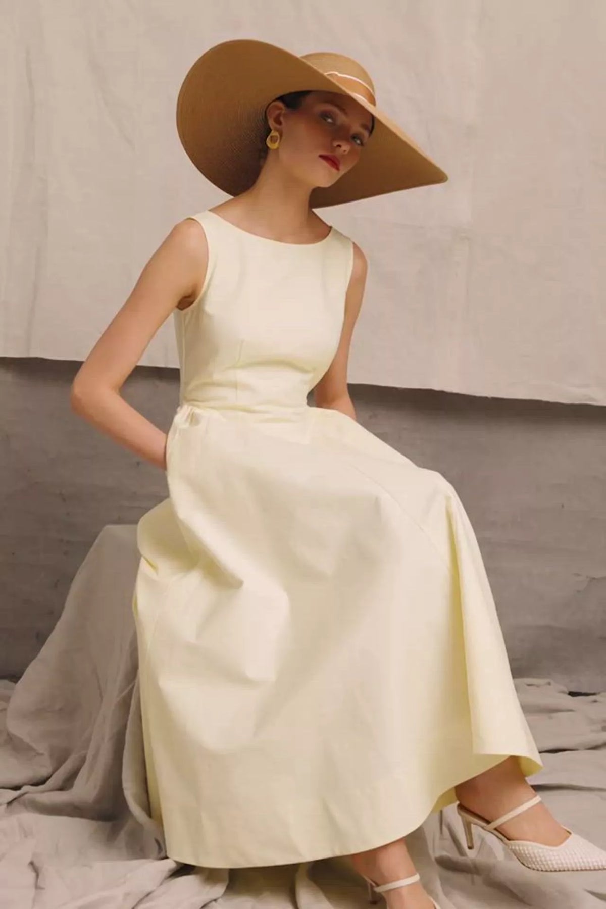 Chatsworth Woven Dress (Lemon)