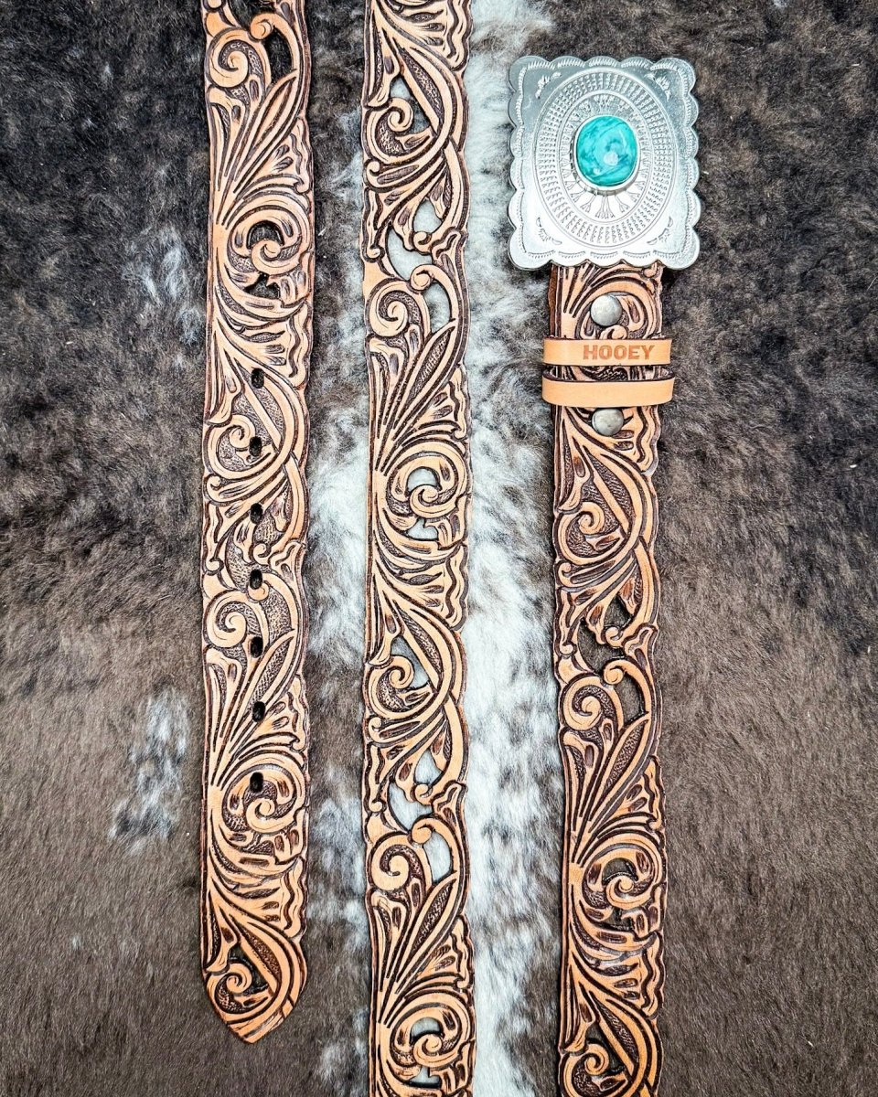 Rogue Brown Filigree Belt by Hooey
