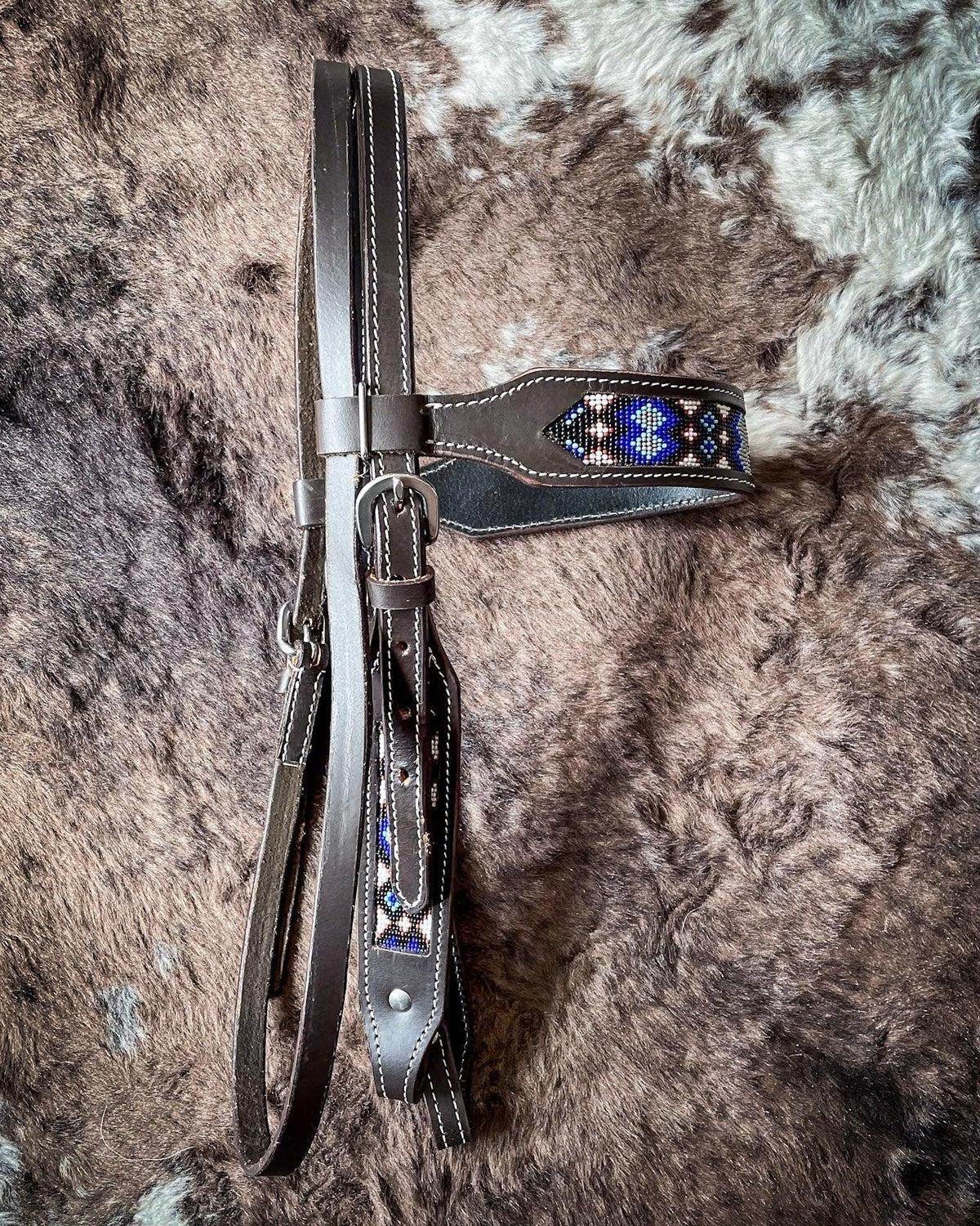 Royal King Beaded Longhorn Browband Headstall