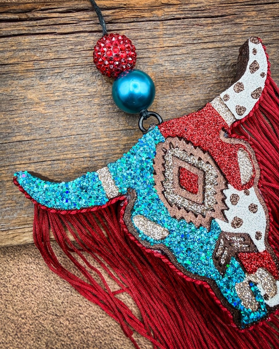 Ruby Riot Bull Skull Car Freshie in Tipsy Cowboy