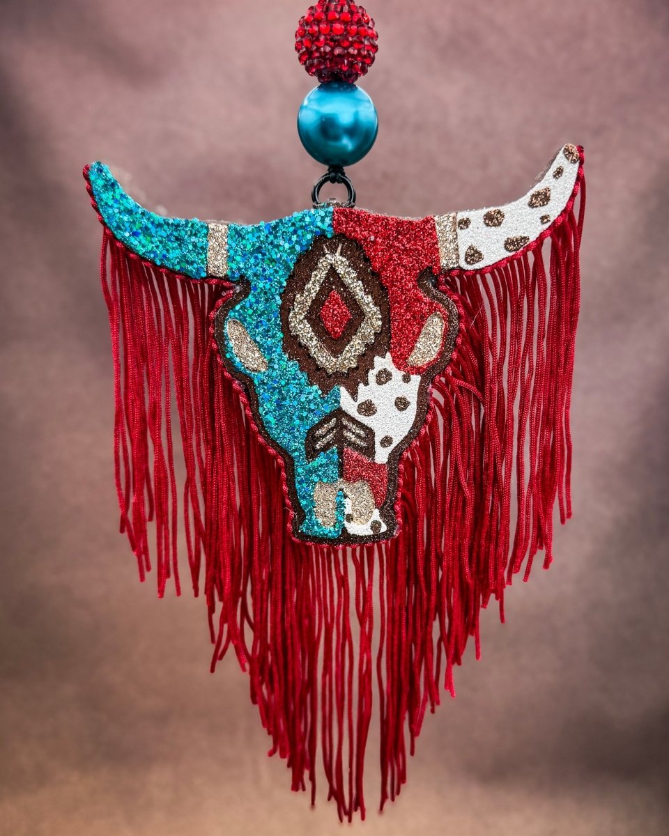 Ruby Riot Bull Skull Car Freshie in Tipsy Cowboy