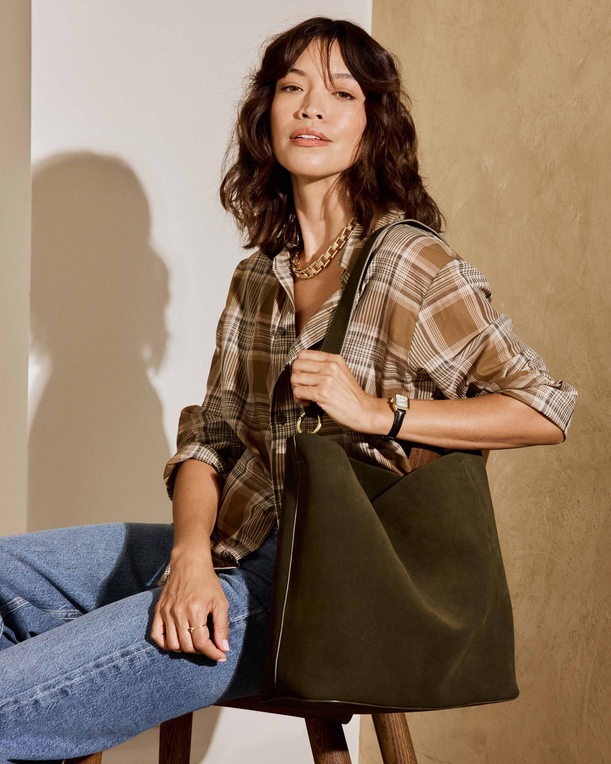 SABINE BUCKET BAG - Olive