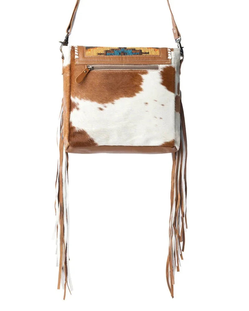 Sable Creek Rug and Hair-On Shoulder Bag in Natural by Myra Bag