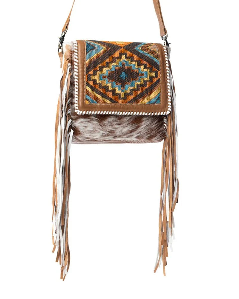 Sable Creek Rug and Hair-On Shoulder Bag in Natural by Myra Bag