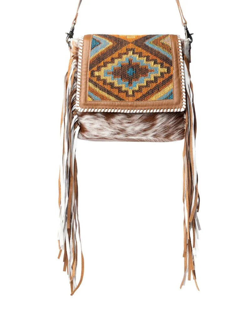 Sable Creek Rug and Hair-On Shoulder Bag in Natural by Myra Bag