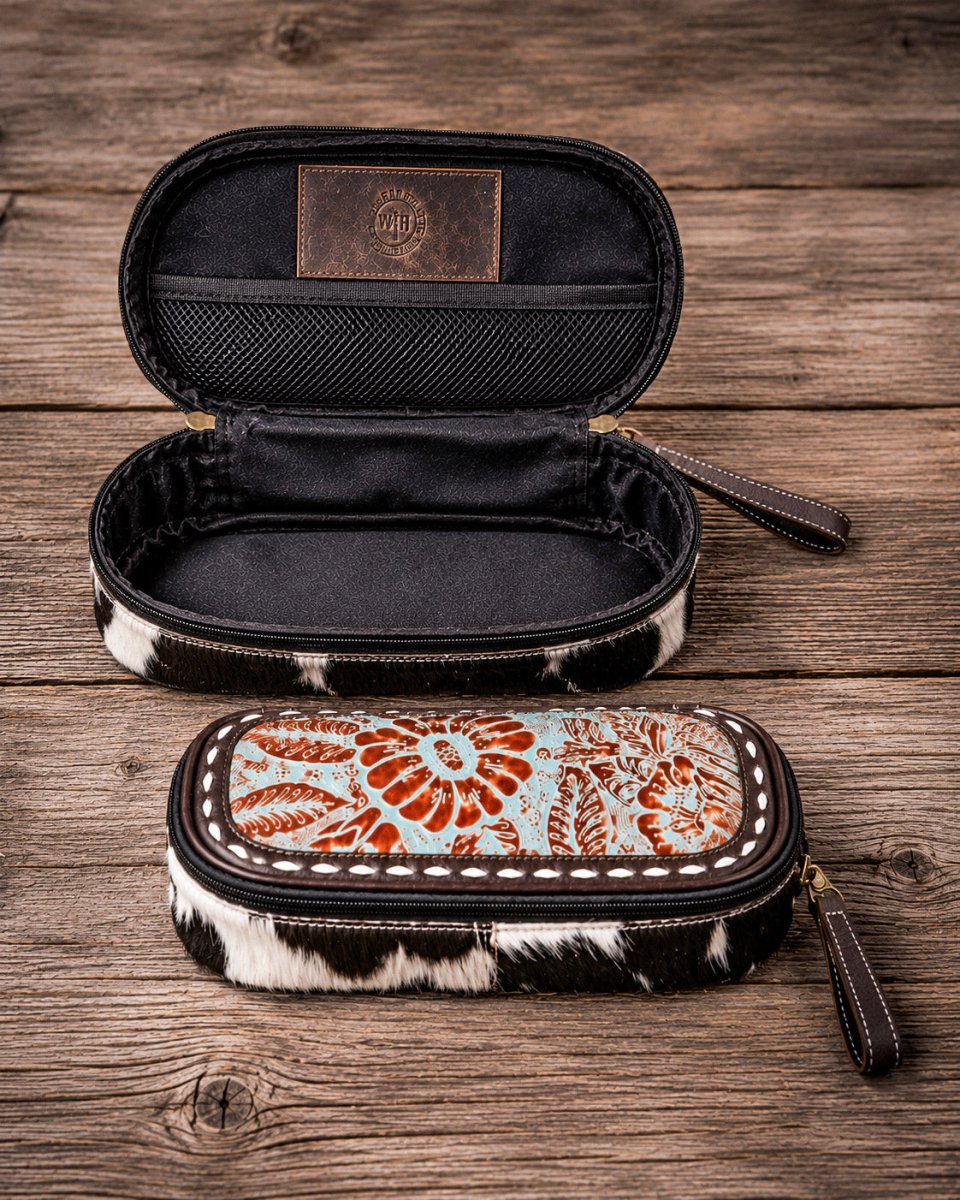 Sagebrush Trail Hair-On Hide Travel Case by Myra Bag