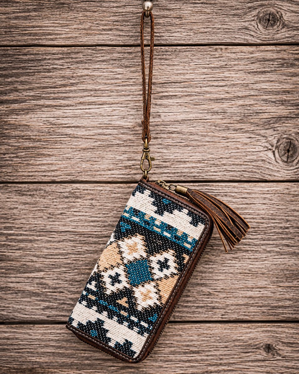 Sand of Sea Woven Leather Wallet by Myra Bag