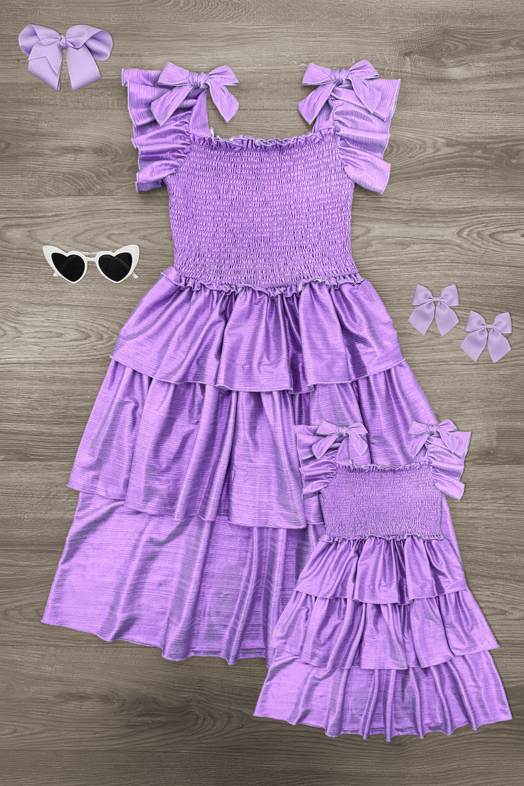 Mom & Me - Metallic Ruffle Dress