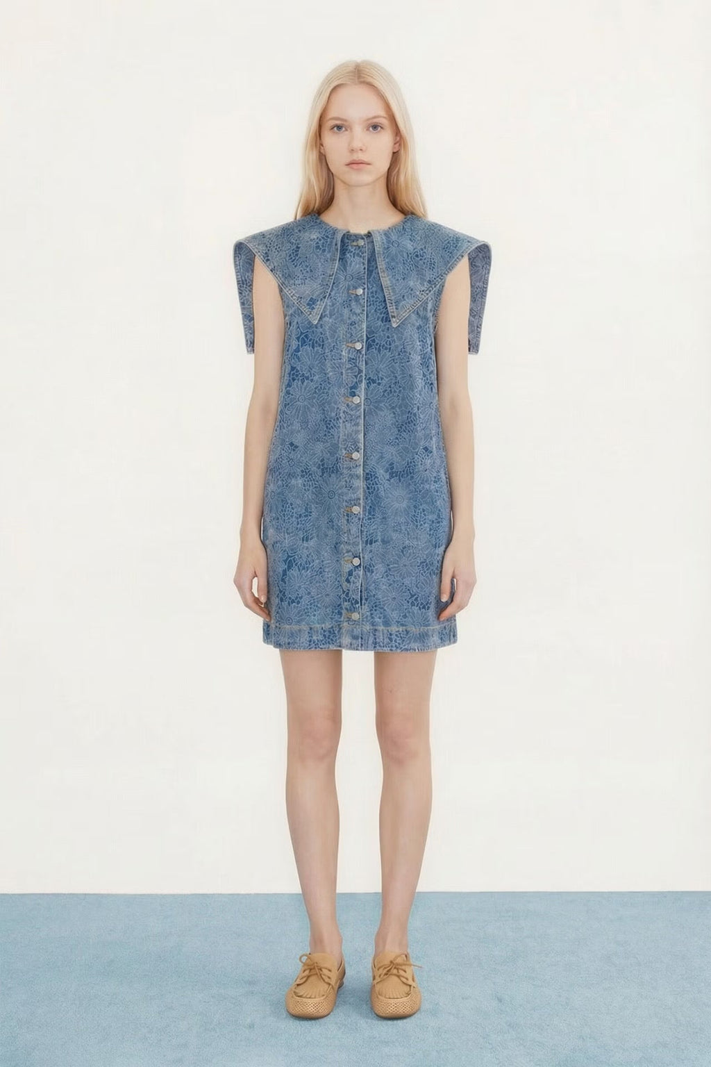 The Tiny Big Sister Lace Denim Dress