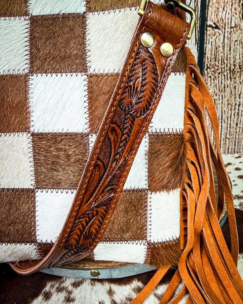 Stockdale Checkered Purse in Brown by Countryside Co.