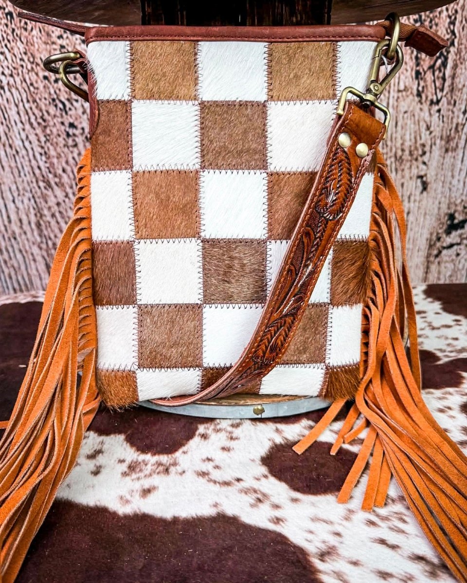 Stockdale Checkered Purse in Brown by Countryside Co.