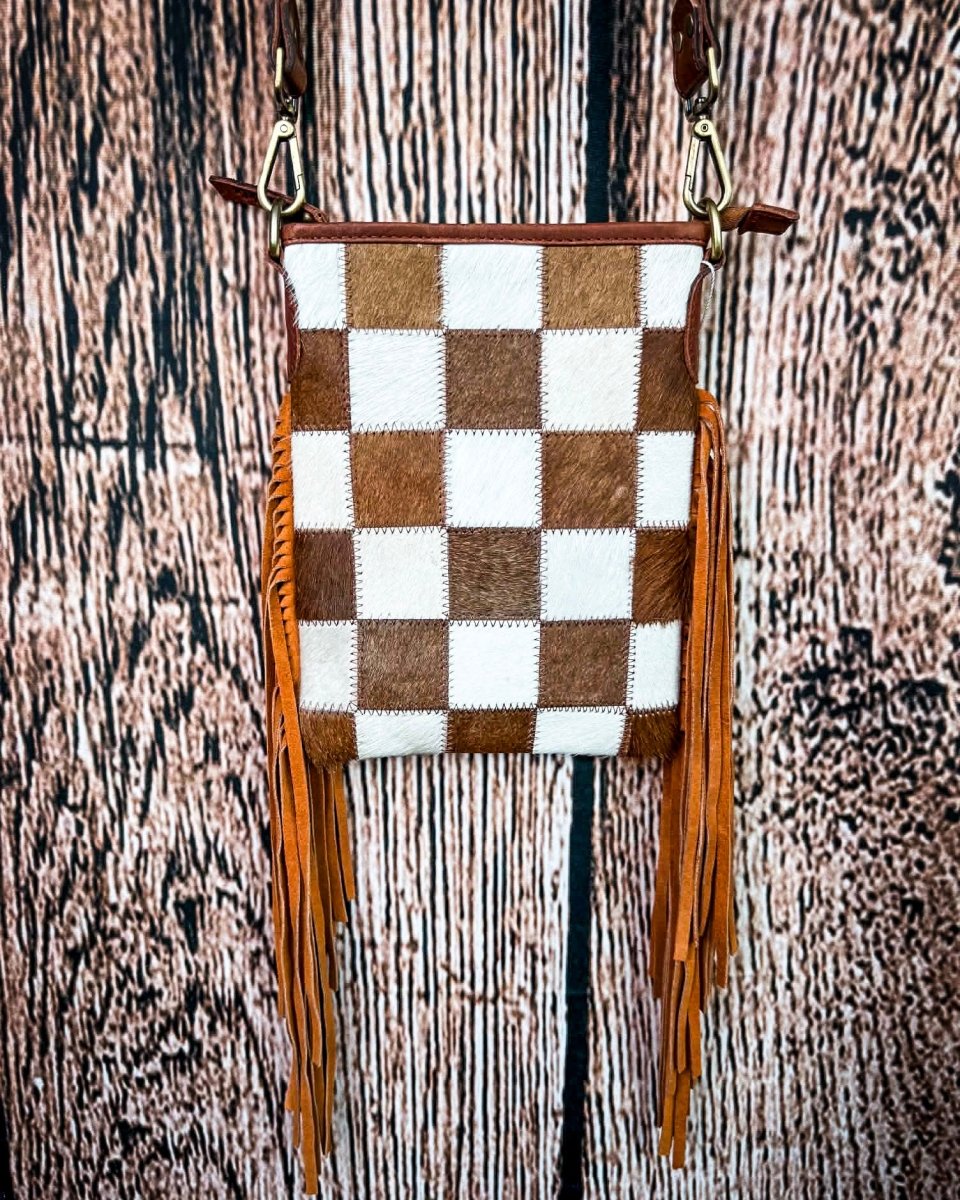 Stockdale Checkered Purse in Brown by Countryside Co.