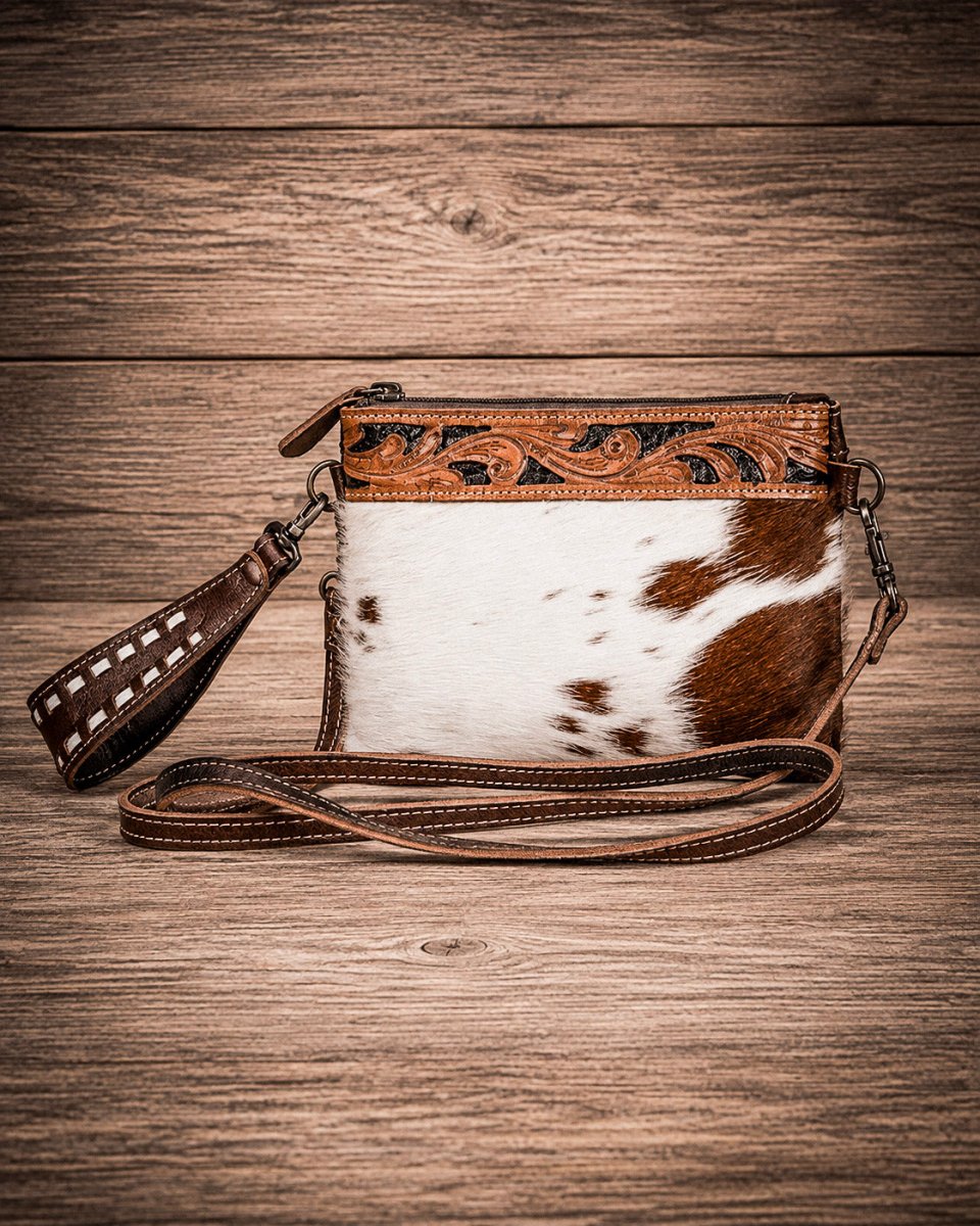 Streaks Delight Hair-On Leather Crossbody Bag by Myra Bag