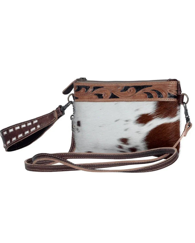 Streaks Delight Hair-On Leather Crossbody Bag by Myra Bag