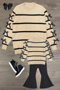 Mom & Me - Striped Bow Sweater & Denim Pant Set