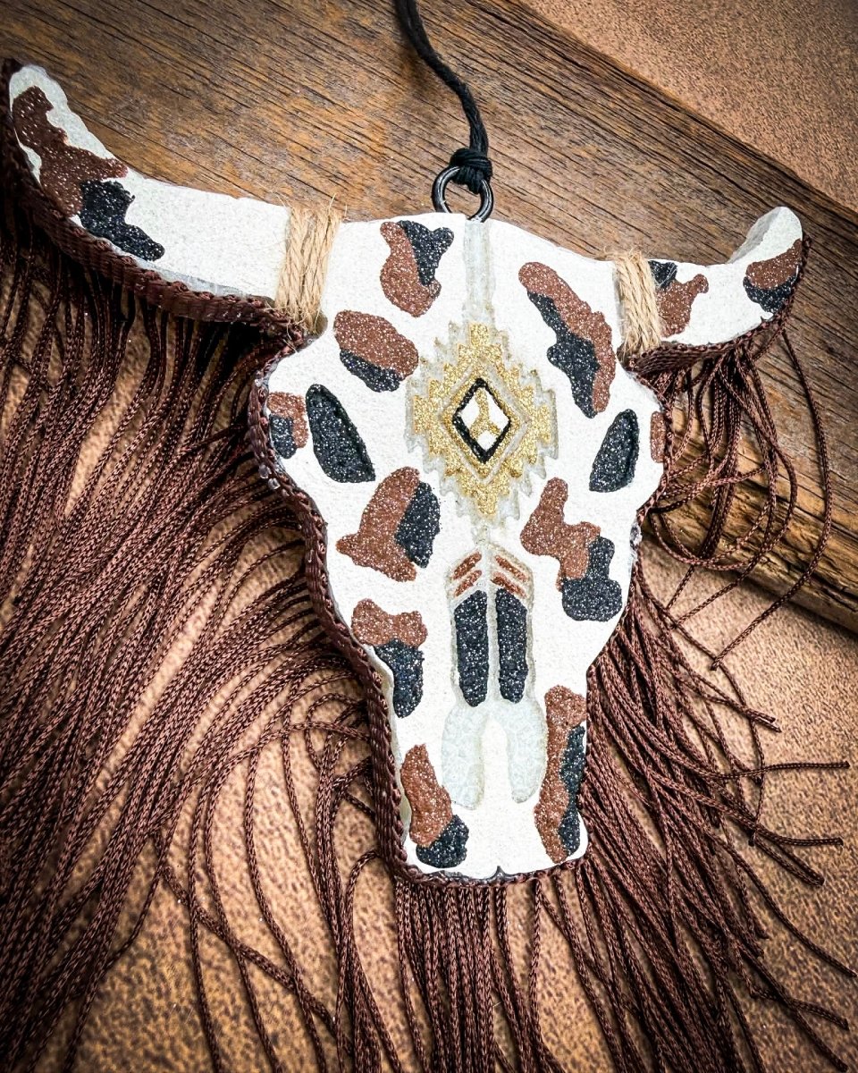 Sweet on the Range Bull Skull Car Freshie in Butterscotch & Bourbon