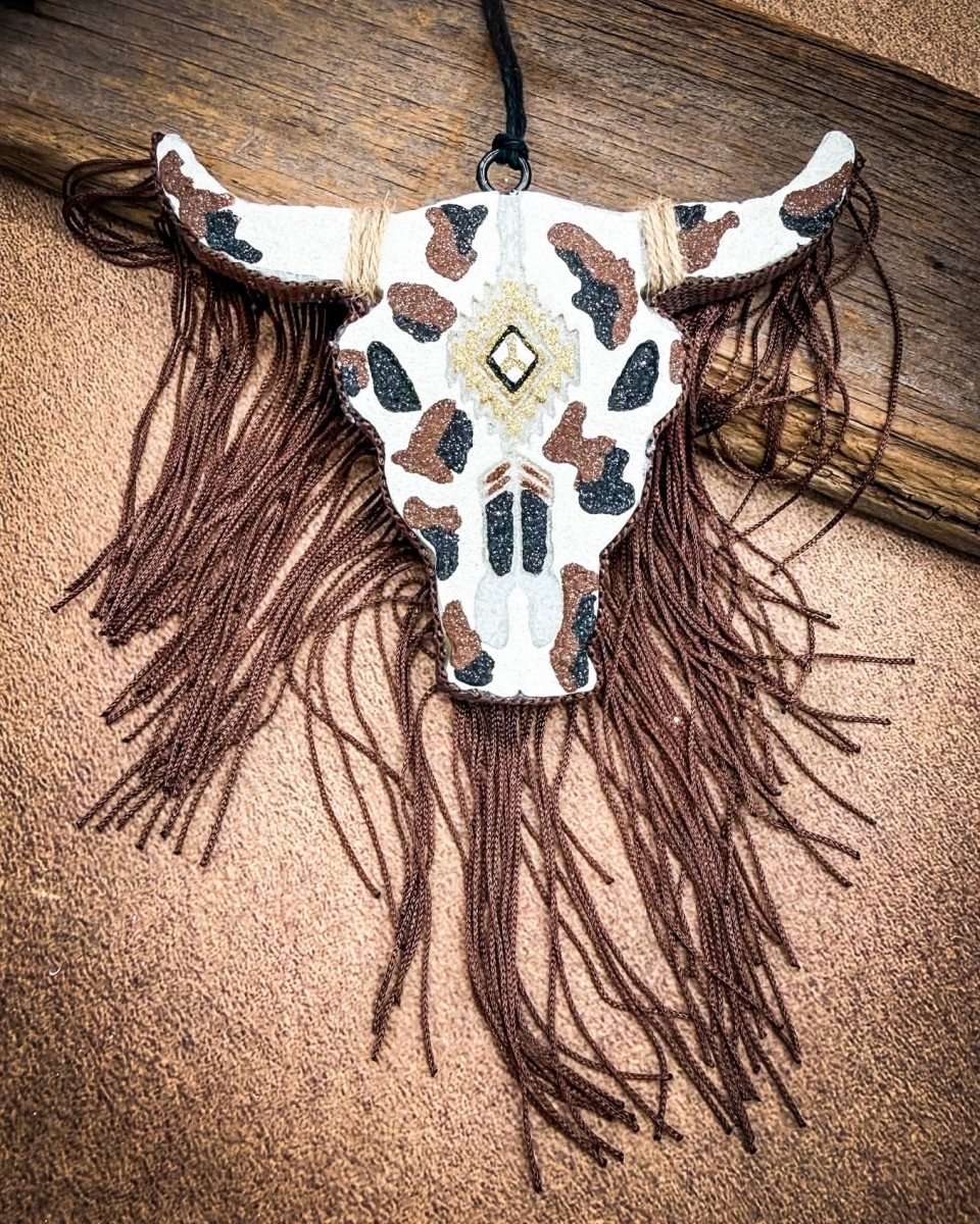 Sweet on the Range Bull Skull Car Freshie in Butterscotch & Bourbon