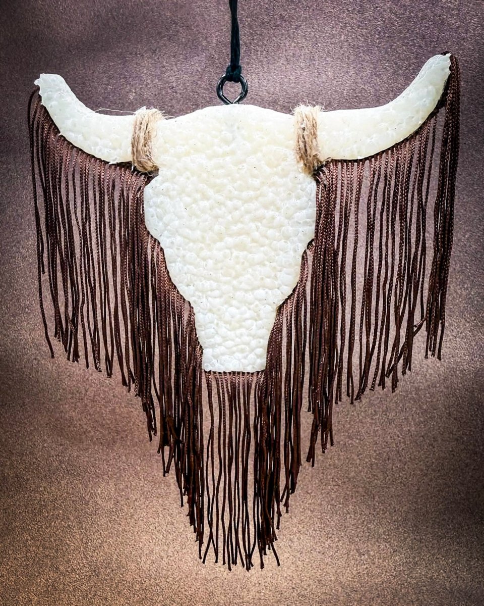 Sweet on the Range Bull Skull Car Freshie in Butterscotch & Bourbon