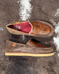 Tia Twisted X Slip - On Loafer - Chocolate Bomber & Tooled Brown
