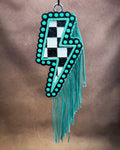 Tropical Thunder Checkered Lightning Car Freshie in Tropical Leather Scent