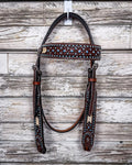 Turquoise Rawhide Breast Collar and Headstall - Pieces Sold Separate