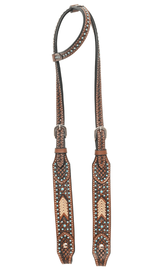 Turquoise Rawhide Breast Collar and Headstall - Pieces Sold Separate
