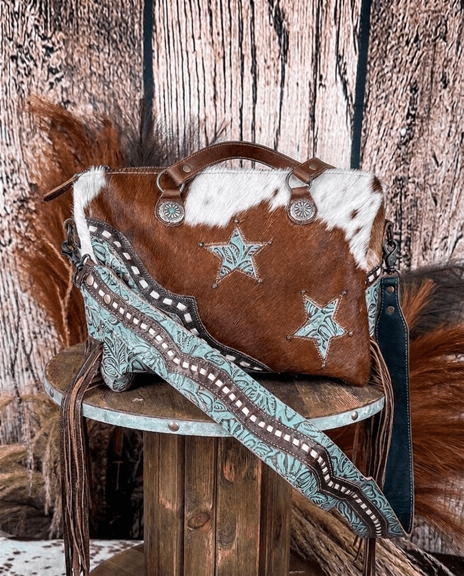 Turquoise Stars Concealed Bag by Myra Bag