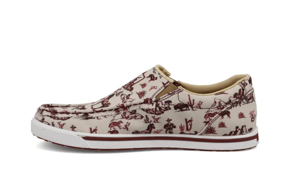 Twisted X Slip-On Kicks - Maroon & Ivory