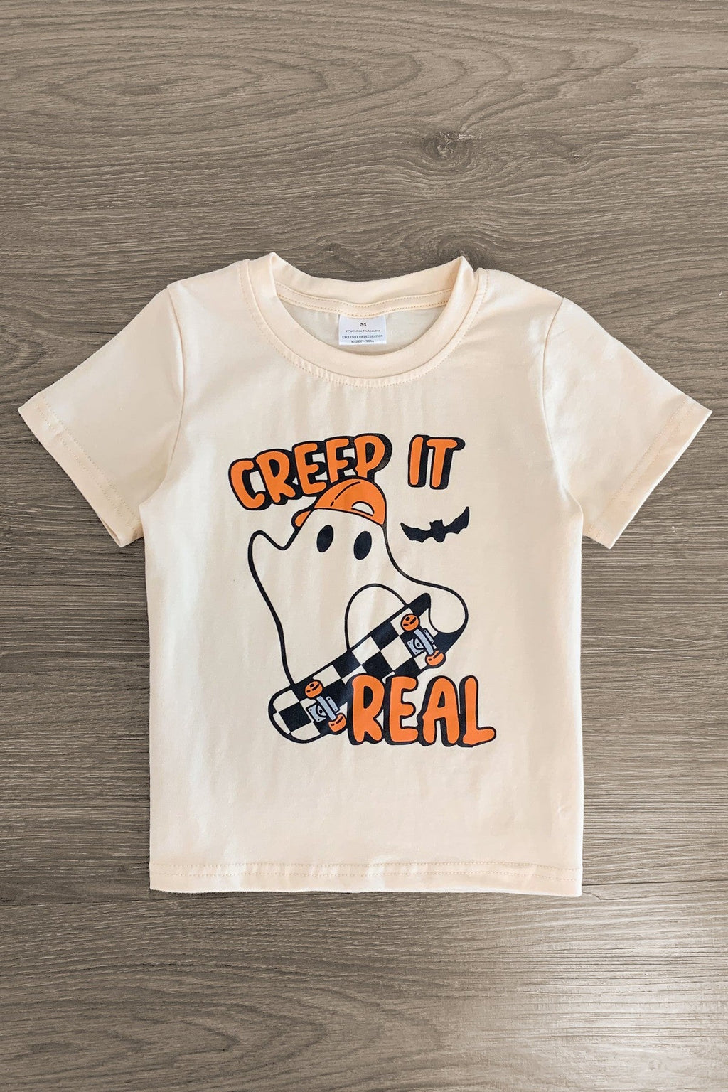 "Creep It Real" Cream Skater Ghost Top