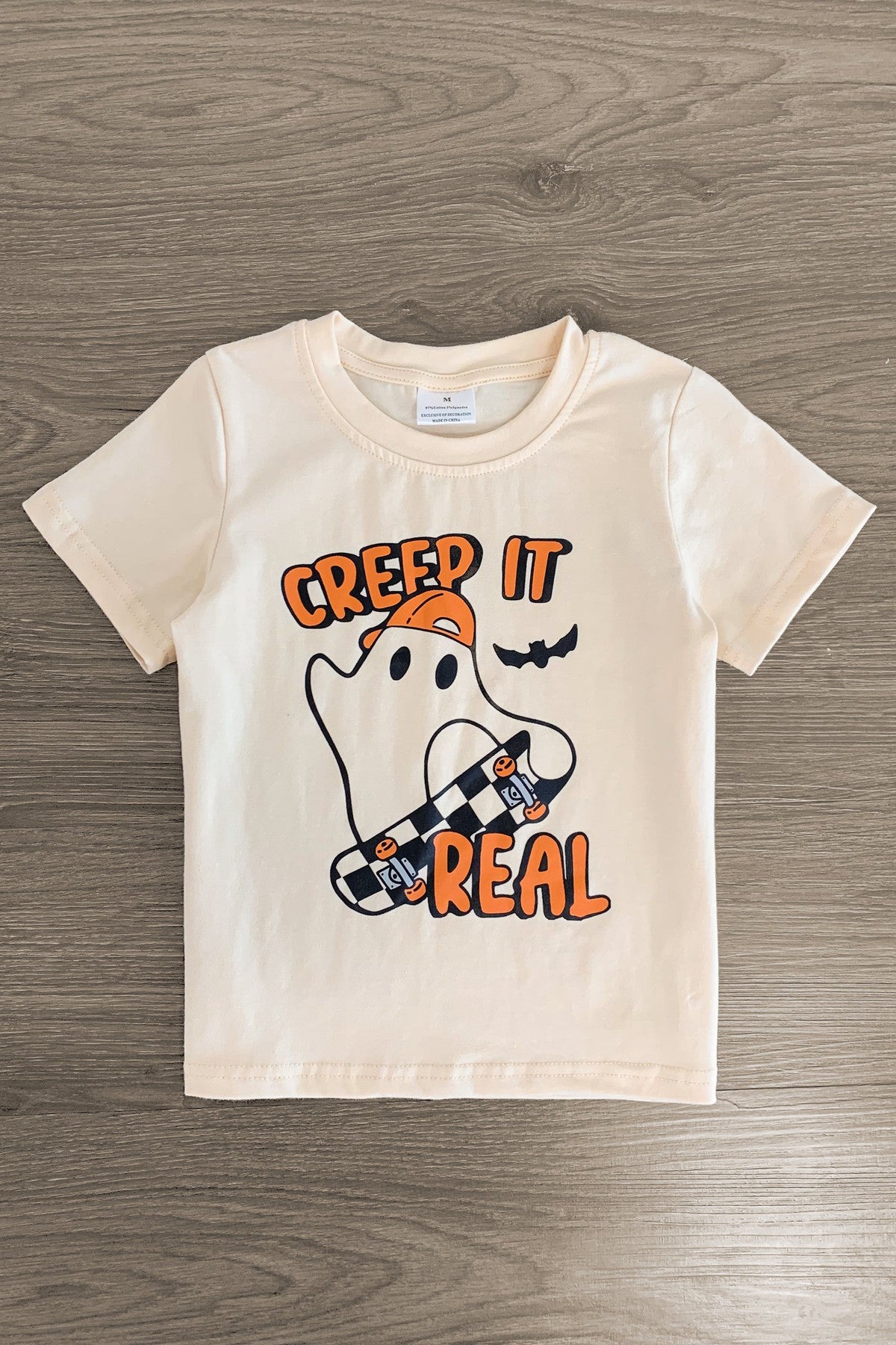 "Creep It Real" Cream Skater Ghost Top