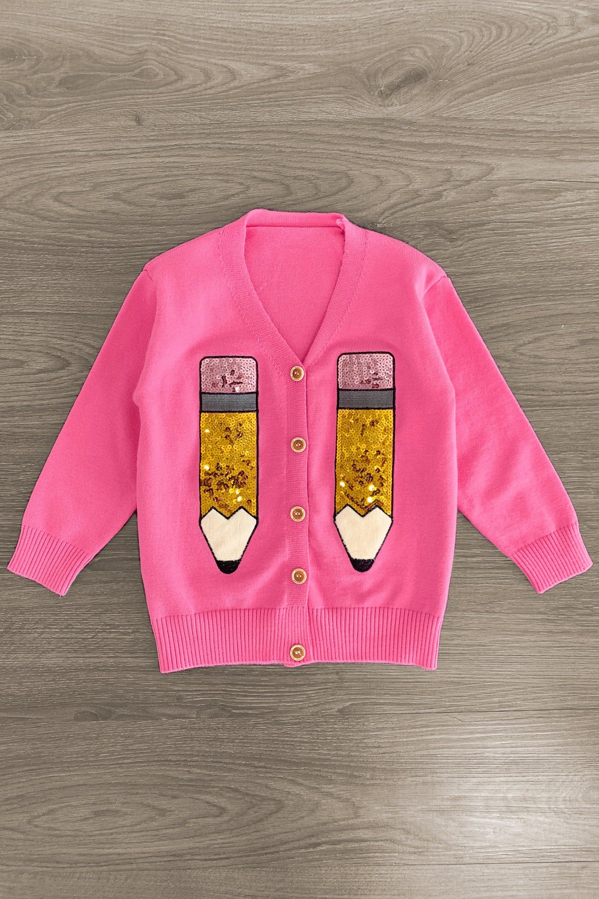 Mom & Me - Hot Pink Sequin Pencil Cardigan