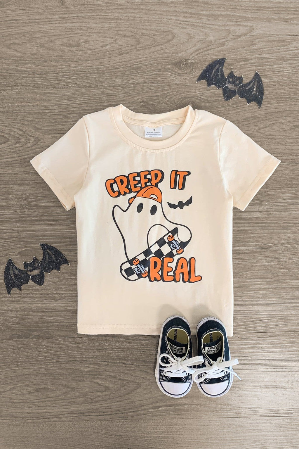 "Creep It Real" Cream Skater Ghost Top