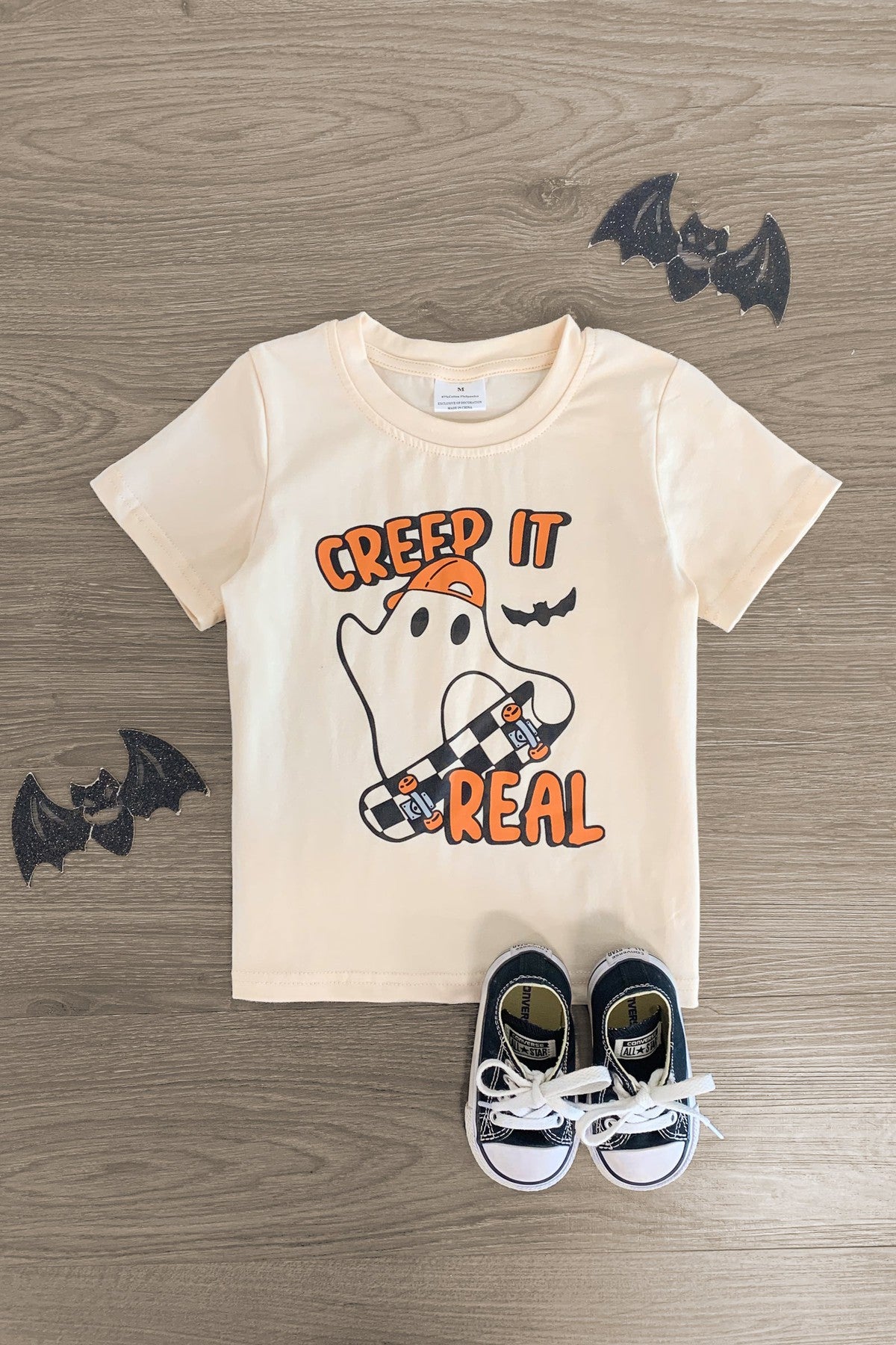 "Creep It Real" Cream Skater Ghost Top