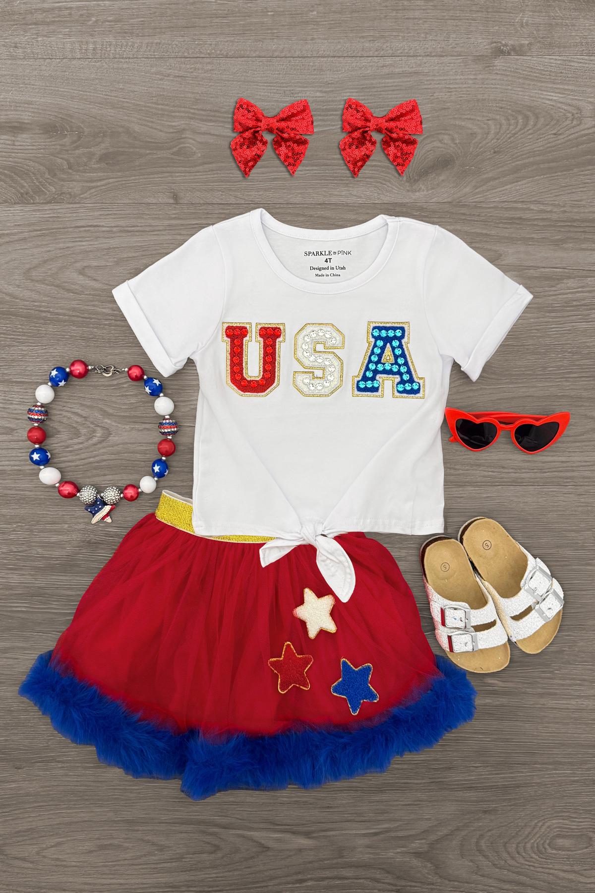 "USA" Tutu Skirt Set
