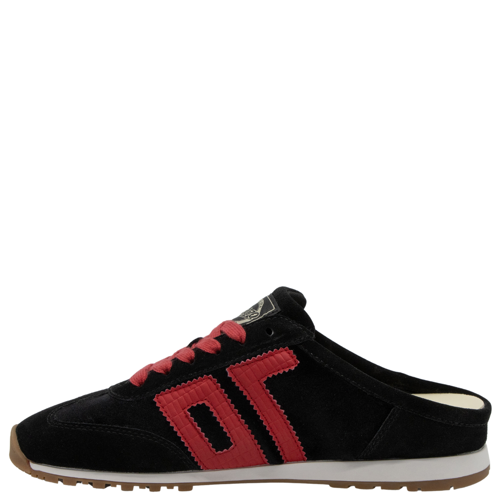VENICE W26 in VELVET BLACK RED Backless Sneakers