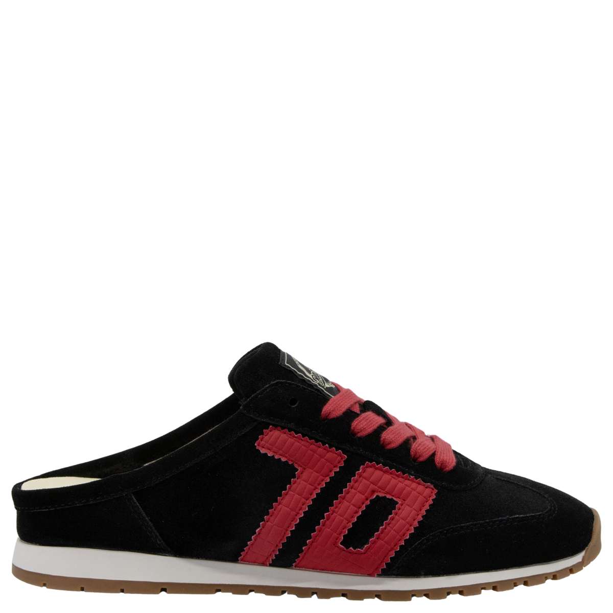 VENICE W26 in VELVET BLACK RED Backless Sneakers
