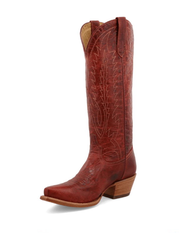 Victoria Black Star Leather Boots - Cranberry