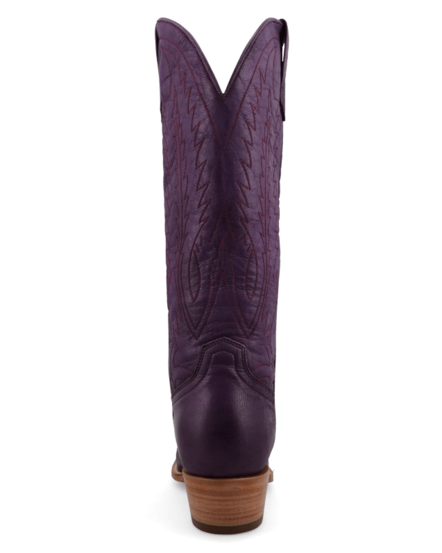 Victoria Black Star Leather Boots - Plum