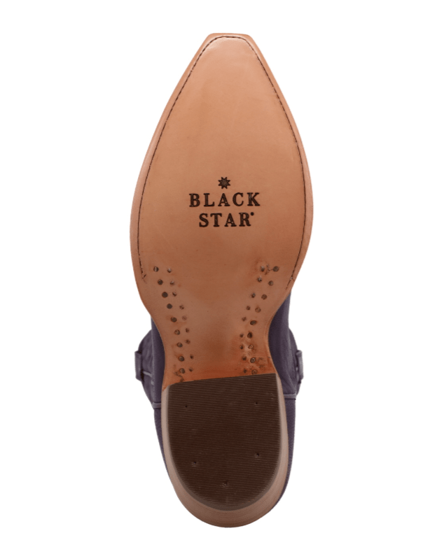 Victoria Black Star Leather Boots - Plum