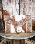 Vinebloom Carve Handtooled Bag in Sienna Frost by Myra Bag