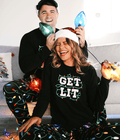 Matching Get Lit Couples Pajamas