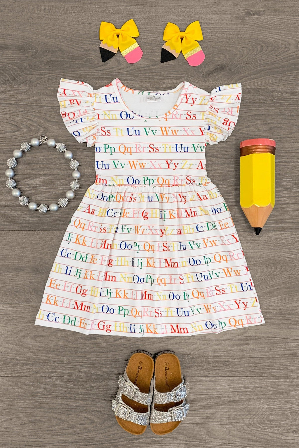 Mom & Me - White Alphabet Dress