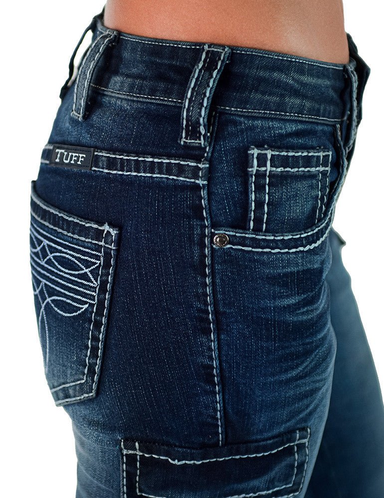 White Boot Stitch Trouser Jeans by Cowgirl Tuff