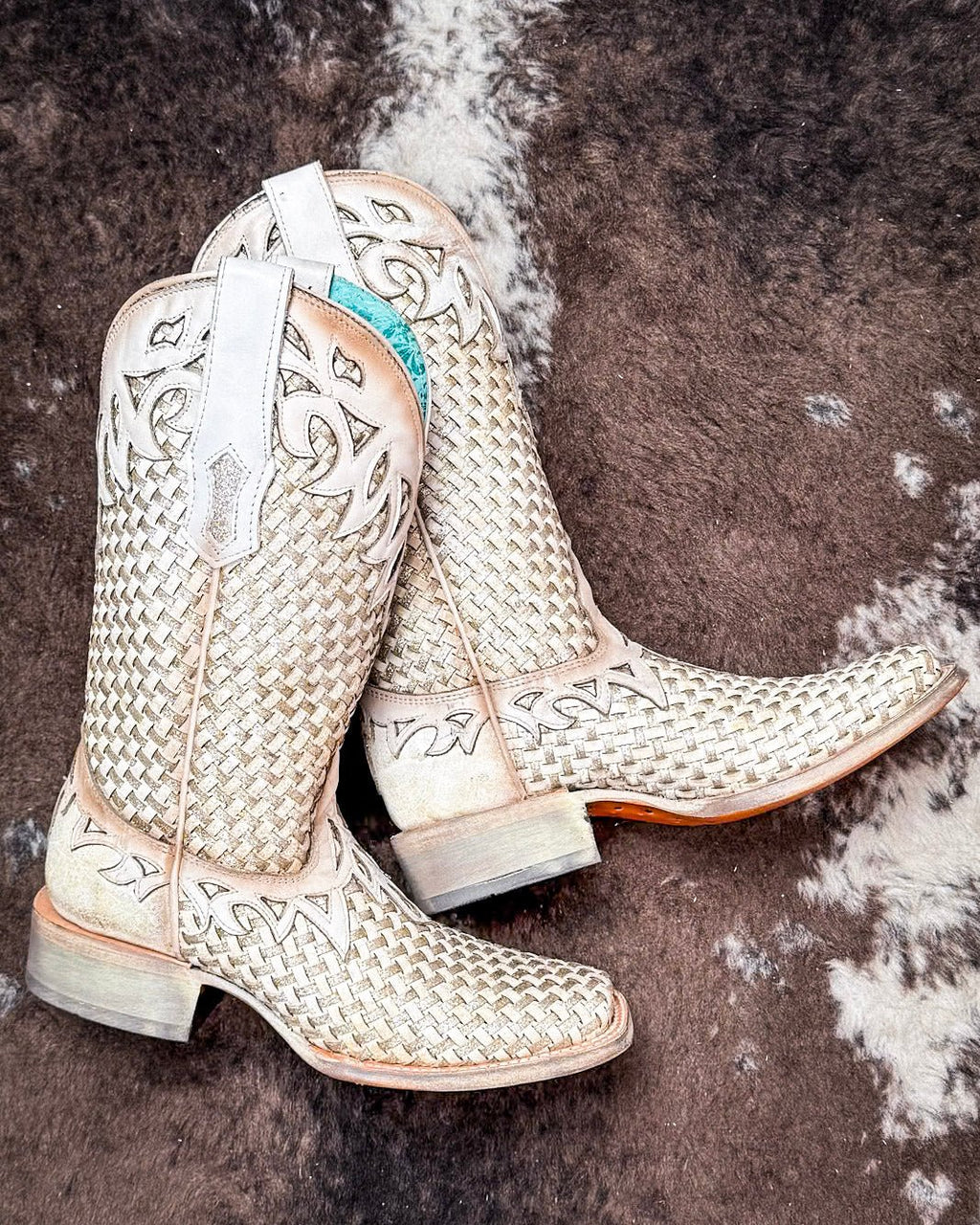 White Canyonette Corral Boots