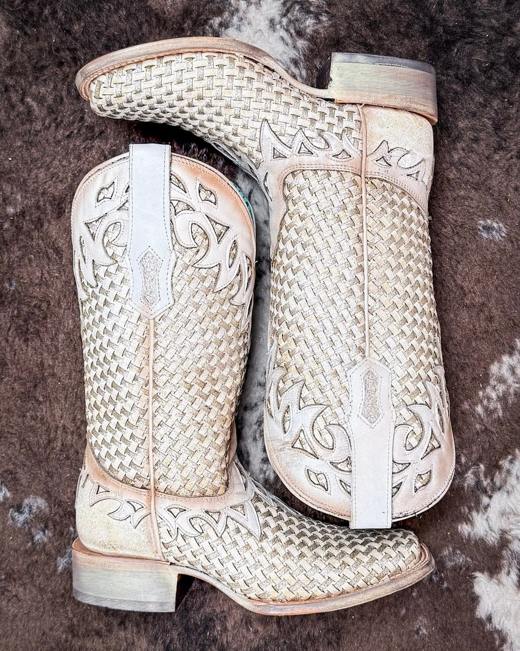 White Canyonette Corral Boots