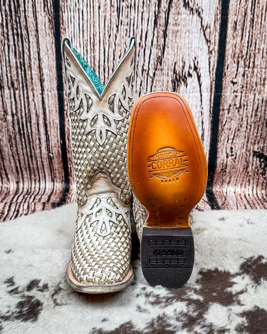 White Canyonette Corral Boots